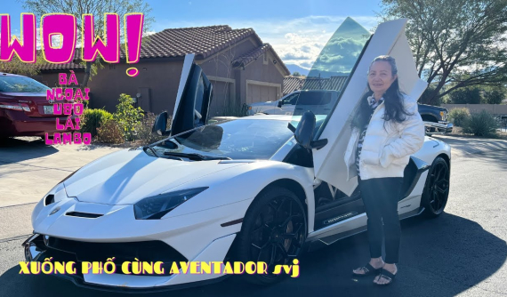 Video: Con trai cho mẹ già 80 tuổi tập lái siêu xe Lamborghini Aventador SVJ
