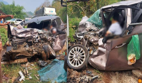 Video hé lộ khoảnh khắc ô tô con Ford Fiesta đối đầu xe tải tại Sơn La khiến 3 người thương vong