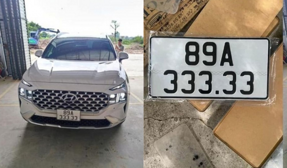 Dân mạng "sốt sình sịch" với chiếc Hyundai Santa Fe mang biển số "ngũ quý 3" tại Hưng Yên
