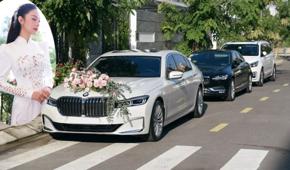Dàn xe sang tham dự đám hỏi của Minh Hằng, BMW 730Li Pure Excellence làm xe rước dâu