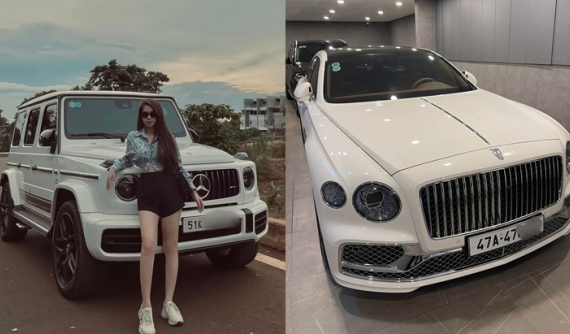 Cô gái 9X Đắk Lắk gây choáng ngợp với dàn xe khủng có Bentley Flying Spur và Mercedes-AMG G63
