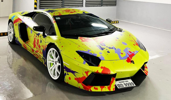 Dân chơi Việt đổi màu áo mới cho siêu xe Lamborghini Aventador LP700-4 biển tứ quý 9