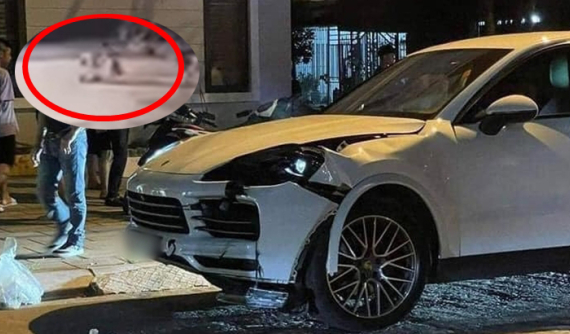 Xe Porsche tông văng người đi bộ dưới đường ở Quảng Ninh