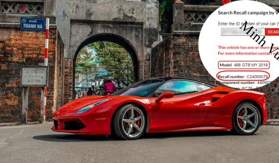 Siêu xe Ferrari 488 GTB bị tai nạn ở Hà Nội nằm trong diện triệu hồi lỗi phanh