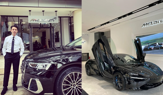 Chờ siêu phẩm Elva về nước, Minh "Nhựa" lái Audi A8L 2022 mới mua đi check-in tạm với McLaren 720S Spider