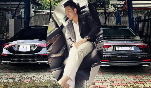 Cặp đôi xe sang hơn 12 tỷ đồng của Minh "Nhựa" lần đầu lộ ảnh hội ngộ, bố đi S-Class con dùng Audi A8L