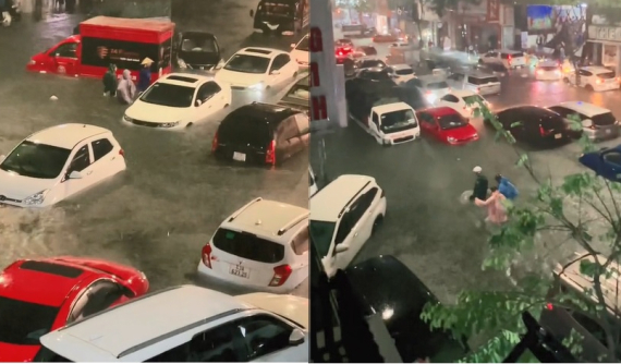 Video: Hàng trăm xe ô tô và xe 2 bánh "chết máy" la liệt trên đường phố Đà Nẵng