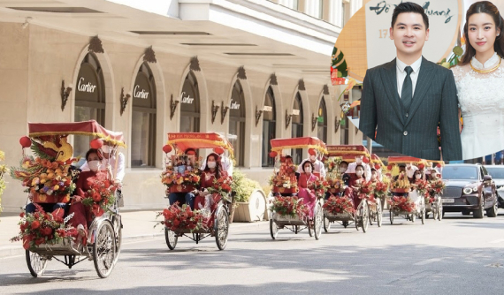 Dàn xe ấn tượng trong lễ ăn hỏi của Hoa hậu Đỗ Mỹ Linh cùng con thứ nhà bầu Hiển