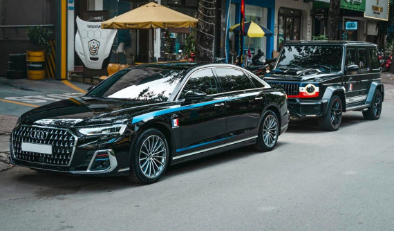 Minh "Nhựa" trang điểm lại cho xe Audi A8L 2022 mới mua theo phong cách riêng biệt