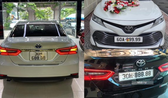 Giá rao bán các xe Toyota Camry biển tứ quý và ngũ quý ra sao?