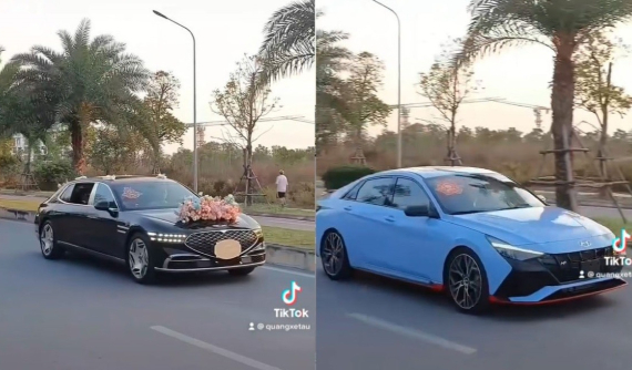 Trầm trồ với dàn xe ăn hỏi toàn xe Hàn, dẫn đầu là Genesis G90 Limousine, theo sau còn có Hyundai Elantra N 2023