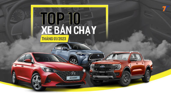 10 xe bán chạy nhất tháng 1/2023: Hyundai Accent lên ngôi, Toyota Vios "lạc trôi" khỏi top