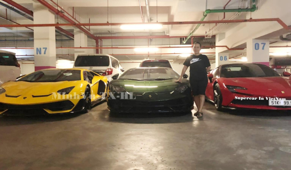 Chủ xe Ferrari SF90 Spider biển tứ quý 9 còn sở hữu 1 cặp siêu xe giới hạn Lamborghini Aventador SVJ