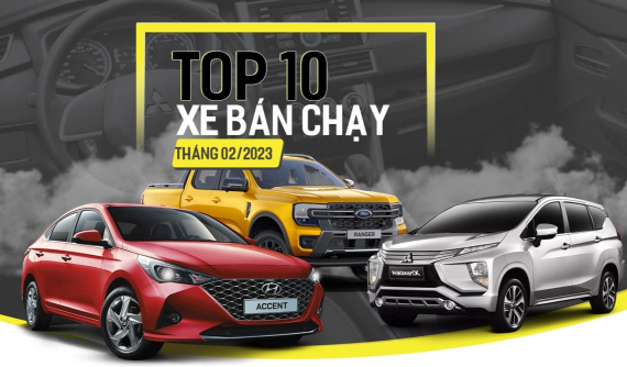 Top 10 xe bán chạy nhất tháng 2/2023: Hyundai Accent tiếp tục "đu đỉnh", Toyota Vios tái xuất