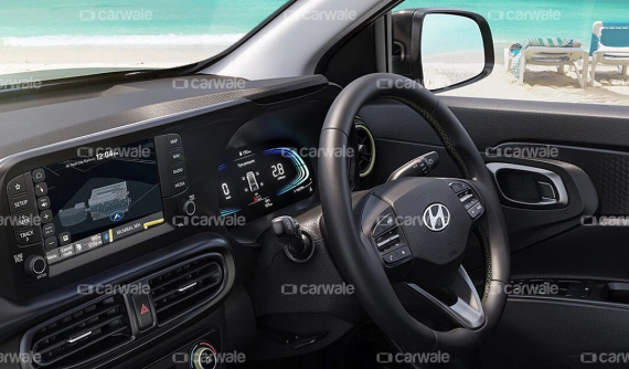 "Tiểu Santa Fe" Hyundai Exter 2023 lần đầu tiên lộ nội thất, có màn hình cảm ứng, điều hòa tự động và Cruise Control