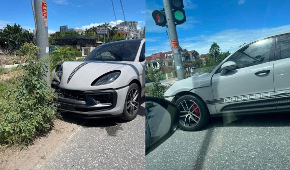 Chiếc Porsche Macan S mà hậu vệ Vũ Văn Thanh mua từ showroom của Phan Công Khanh bị tai nạn