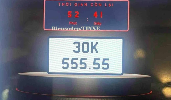 Siêu biển VIP 30K-555.55 được rao bán 20 tỷ đồng sau khi đại gia Vĩnh Phúc đấu giá 14,12 tỷ đồng, thành công chốt lời hơn 6 tỷ đồng