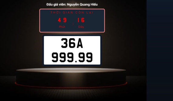 Biển số 36A-999.99 được đấu giá gần 7,5 tỷ đồng, ngang giá xe BMW X7 2023, người thắng cuộc chỉ hơn 5 triệu đồng so với thứ 2