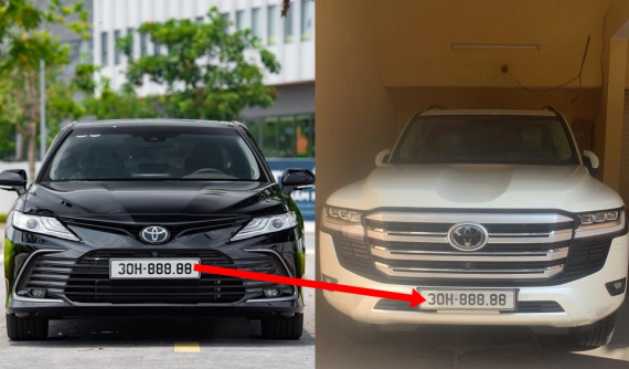 Định danh biển số 30H-888.88 giữa 2 chiếc xe cùng hiệu Toyota, "vịt hóa thiên nga" đầy đẳng cấp