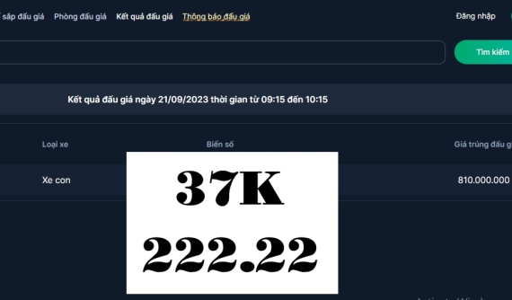 Biển ngũ quý 2 của Nghệ An trúng đấu giá chỉ 810 triệu đồng, các tay cò biển đẹp đang săn lùng gấp đôi