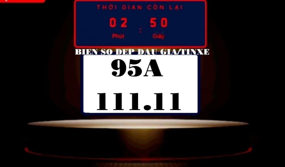 Biển số ngũ quý 1 của tỉnh Hậu Giang trúng đấu giá chỉ 145 triệu đồng, bằng 1/100 biển 30K-555.55 do đại gia Hà Nội đấu giá