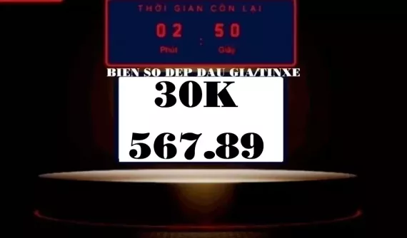 Siêu biển sảnh 30K-567.89 bị bỏ cọc lần 2, liệu đấu lại sẽ về đúng giá trị hay cao hơn 16,57 tỷ đồng