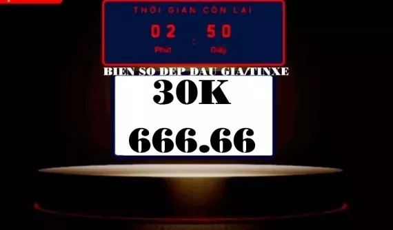 Đại gia trả giá biển số 30K-666.66 còn cao hơn giá xe Lamborghini Urus Performante đến 3 tỷ đồng