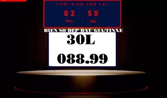 Kịch tính như đấu giá biển số xe 30L-088.99, từ 265 triệu đồng nhảy 1 phát lên tận 2,7 tỷ đồng