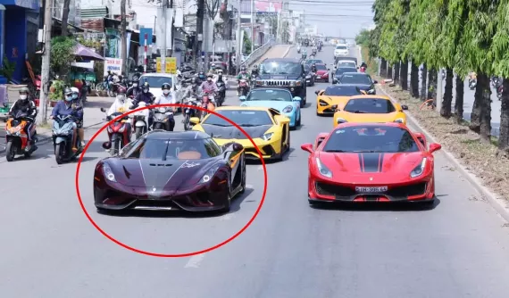 Siêu phẩm Koenigsegg Regera của dân chơi Hoàng Kim Khánh đã về đến Campuchia, chờ làm thủ tục để vào Việt Nam