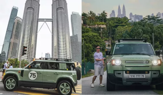 "Phượt thủ" Bình Dương lái Land Rover Defender 75th Limited Edition sang Malaysia đón cái nóng khắc nghiệt