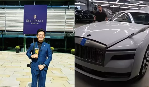 Minh "Nhựa" xuất hiện tại đại bản doanh của Rolls-Royce, dân tình chờ dung nhan của xe điện Spectre
