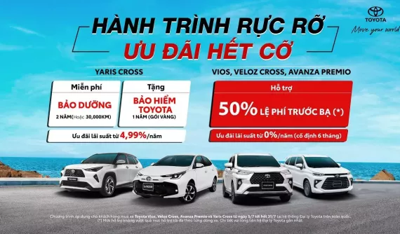 Ngập tràn ưu đãi khi mua Vios, Veloz Cross, Avanza Premio và Yaris Cross trong tháng 7