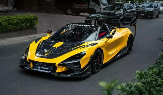 Siêu phẩm độ McLaren 720S Spider DarwinPro của đại gia xứ Nghệ lộ diện, cánh gió đuôi khổng lồ đã xuất hiện