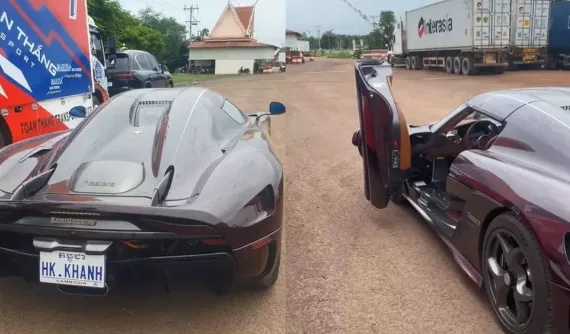 Siêu phẩm Koenigsegg Regera của đại gia Hoàng Kim Khánh lại bị bắt gặp ở cửa khẩu Bình Phước để về Campuchia