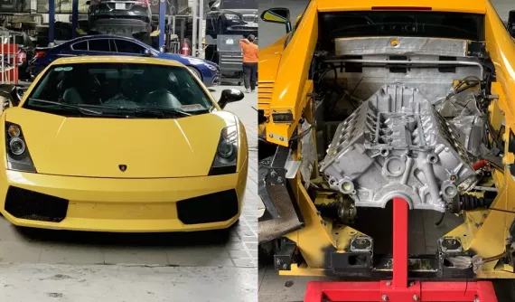 Thợ Việt "bổ máy" siêu xe Lamborghini Gallardo gần 20 năm tuổi, chuẩn bị cho xe hồi sinh