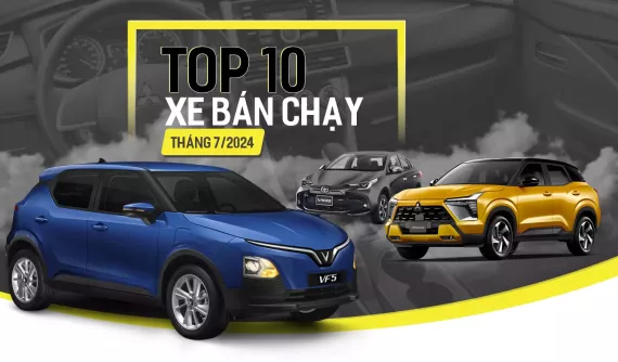 10 mẫu ô tô bán chạy nhất Việt Nam tháng 7/2024: VinFast VF 5 Plus bất ngờ dẫn đầu