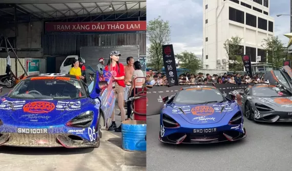 Cận cảnh siêu xe mui trần McLaren 765LT Spider của phú bà Singapore trong hành trình Gumball 3000