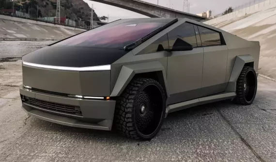 Xe bán tải điện Tesla Cybertruck mới về Việt Nam đã có bản độ thân rộng đầu tiên trên thế giới