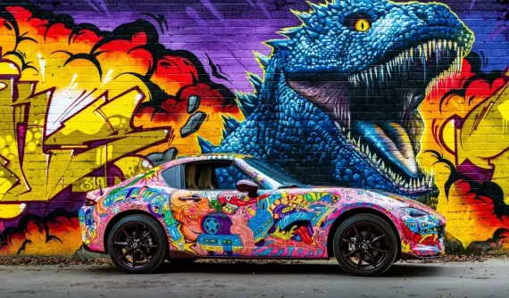 Cận cảnh hàng độc Mazda MX-5 Miata Kabuki Town mất hơn 510 giờ cho màu áo của xe