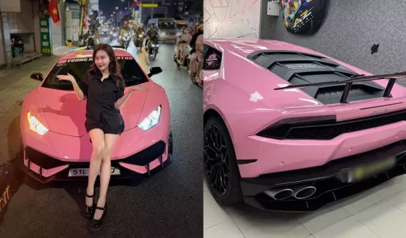Lamborghini Huracan LP610-4 mang màu hồng của biker Sài thành