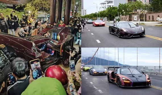 Sau vụ việc vượt đèn đỏ bị phạt gần 200 triệu đồng, dàn siêu xe gần 400 tỷ đồng của Hoàng Kim Khánh đến Huế