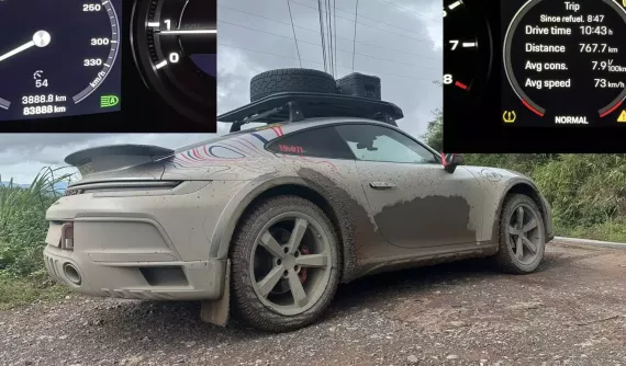 Porsche 911 Dakar của doanh nhân Hải Phòng gần chạm mốc 100.000 km chỉ sau chưa đầy 2 năm mua