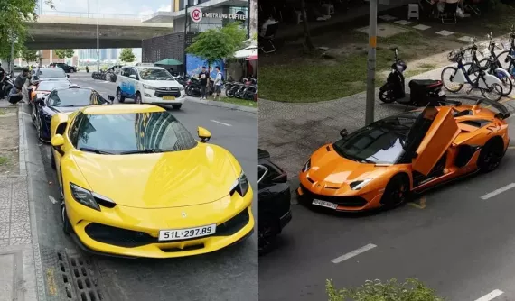 Dàn siêu xe tụ tập ở Tp.HCM: Lamborghini Aventador SVJ Roadster là điểm nhấn
