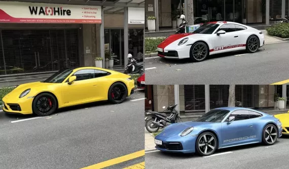 Dàn xe thể thao Porsche trên đường phố Tp.HCM: 911 GTS cũng bị lu mờ trước 2 chiếc xe 911 này