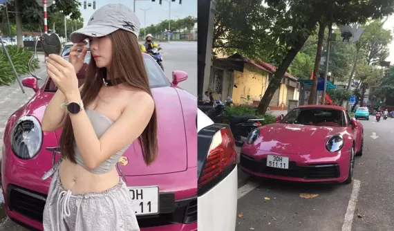 Porsche 911 Targa 992 siêu cá tính, màu lạ của hot girl Hà thành, biển cũng rất đẹp