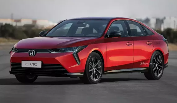 Honda Civic 2027 hiện nguyên hình qua ảnh phác họa, nhẹ hơn và thêm nhiều công nghệ mới