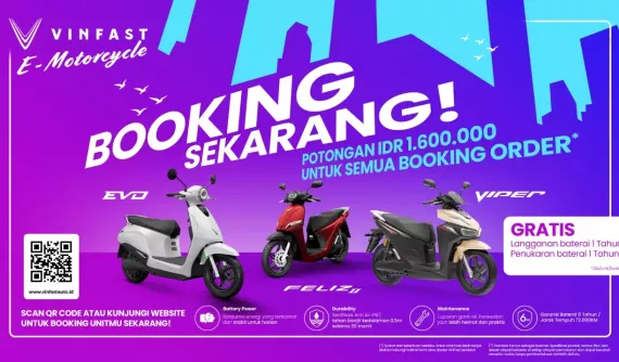 VinFast mở cọc cho 3 mẫu xe máy điện đổi pin tại Indonesia, giá quy đổi từ 28 triệu đồng