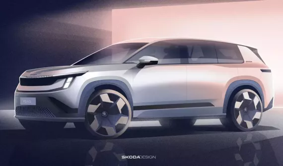Skoda tung hình ảnh chính thức của mẫu SUV điện 3 hàng ghế mới, cạnh tranh trực tiếp với Kia EV9