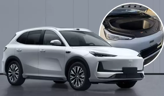 Geely EX5 phiên bản mới hé lộ ngăn chứa đồ cỡ lớn bên dưới nắp ca-pô trước ngày ra mắt