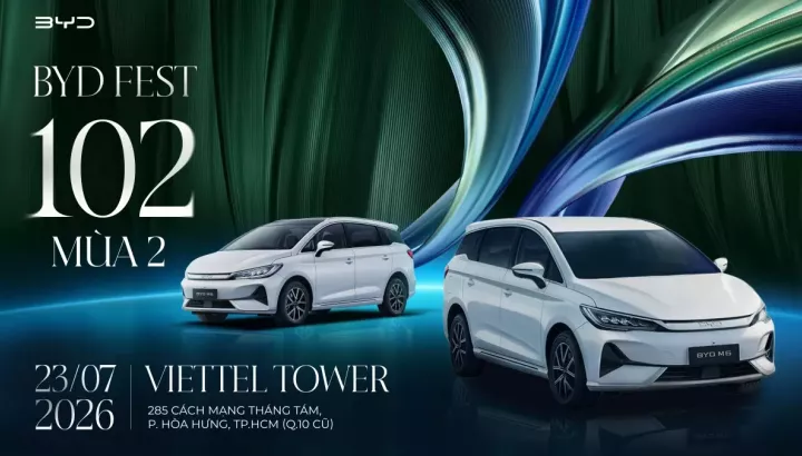 BYD M6 và Seal 5: Khi công nghệ xanh càng thêm hấp dẫn với loạt ưu đãi độc quyền từ BYD Fest 102 mùa hai
